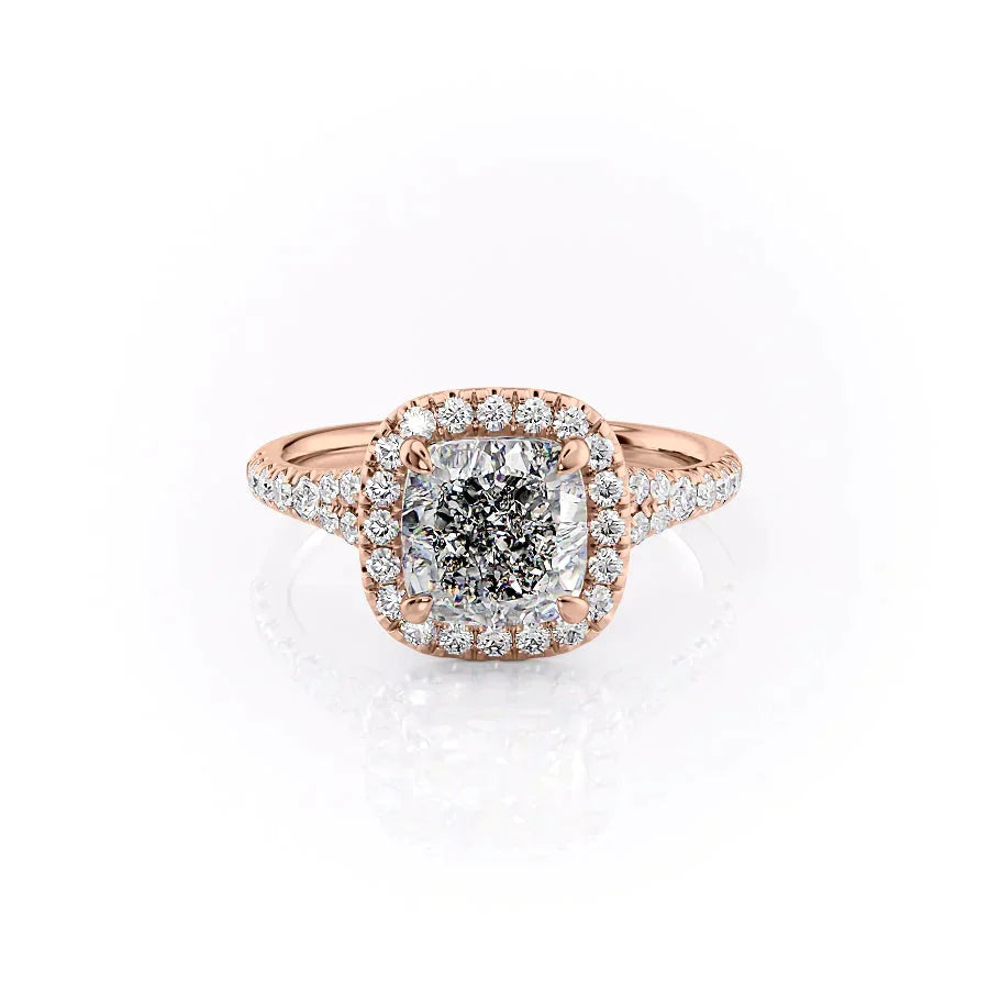 The Miley Set With A 3 Carat Cushion Moissanite