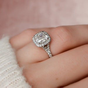 The Miley Set With A 2.5 Carat Cushion Lab Diamond