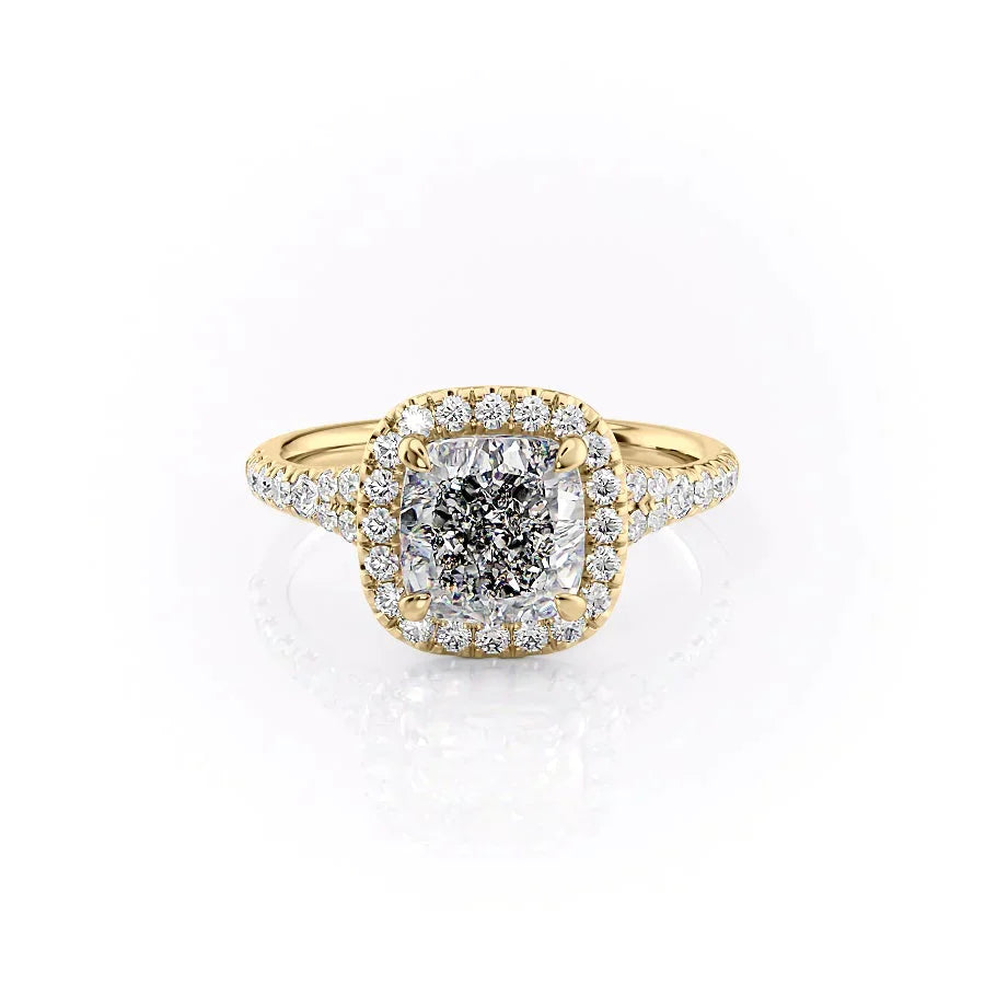 The Miley Set With A 3.5 Carat Cushion Moissanite
