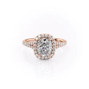 The Miley Set With A 2 Carat Elongated Cushion Moissanite