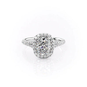 The Miley Set With A 4 Carat Elongated Cushion Moissanite