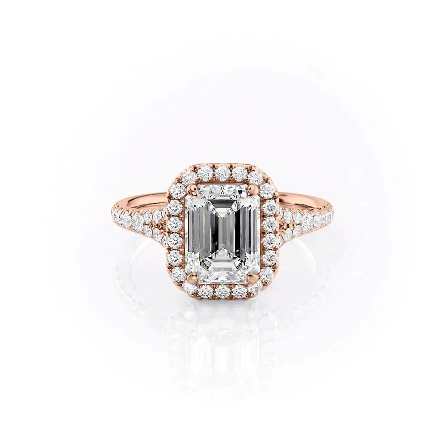 The Miley Set With A 2 Carat Emerald Moissanite