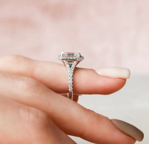 The Miley Set With A 1.5 Carat Emerald Moissanite