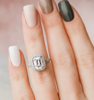 The Miley Set With A 1.5 Carat Emerald Moissanite