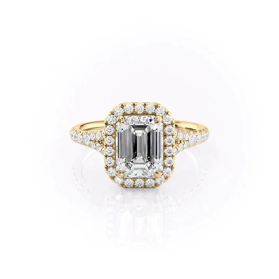 The Miley Set With A 3 Carat Emerald Moissanite