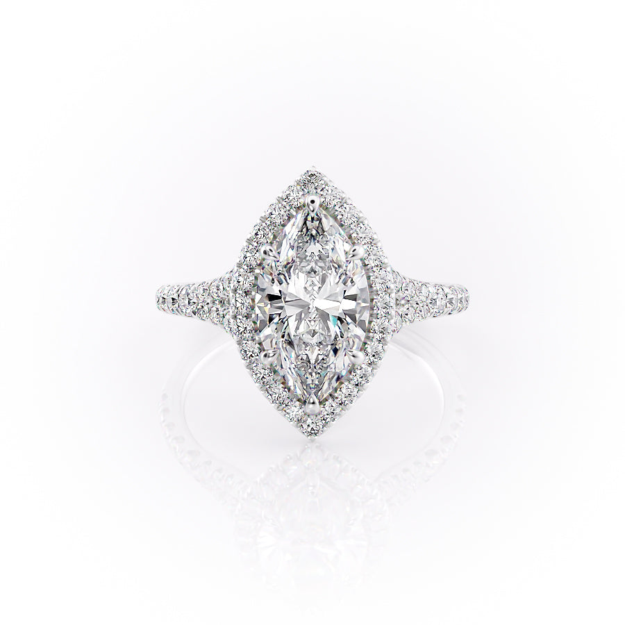 The Miley Set With A 4 Carat Marquise Moissanite