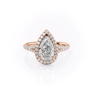 The Miley Set With A 2 Carat Pear Moissanite