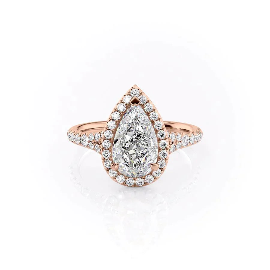 The Miley Set With A 1.5 Carat Pear Moissanite