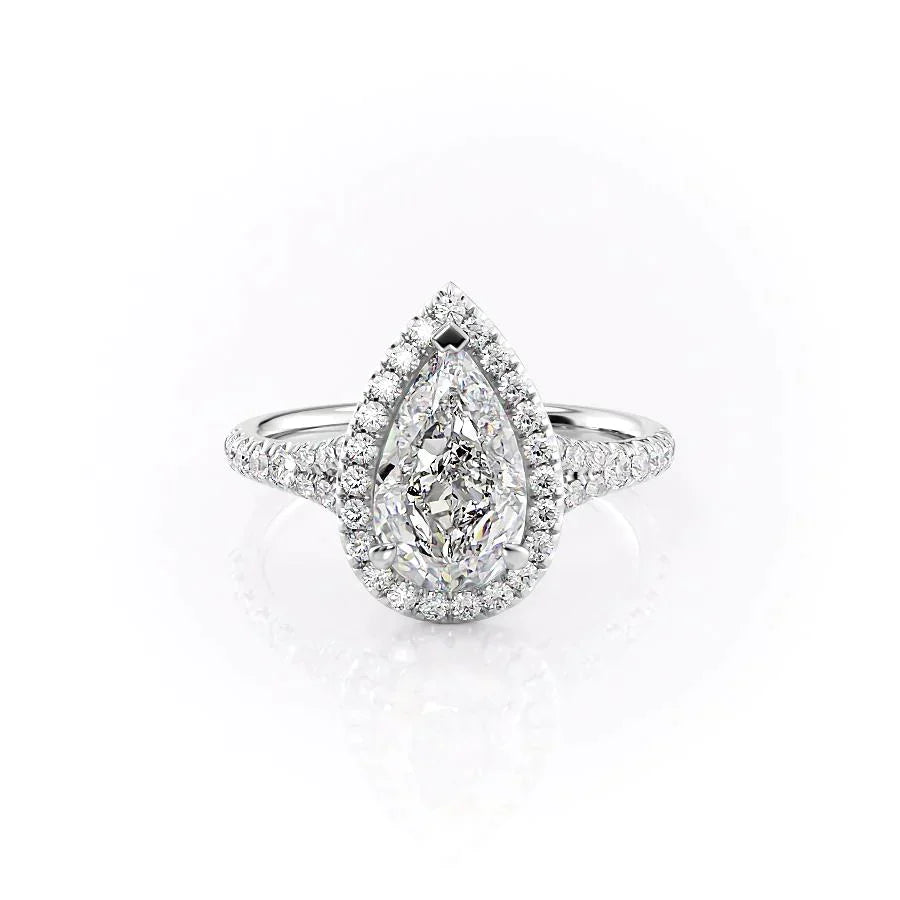 The Miley Set With A 2 Carat Pear Lab Diamond