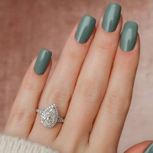 The Miley Set With A 1.5 Carat Pear Lab Diamond
