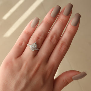 The Miley Set With A 1.5 Carat Pear Lab Diamond