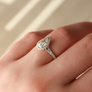The Miley Set With A 1.5 Carat Pear Lab Diamond