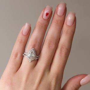 The Miley Set With A 1.5 Carat Pear Lab Diamond