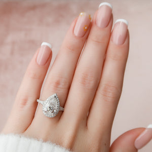 The Miley Set With A 1.5 Carat Pear Lab Diamond