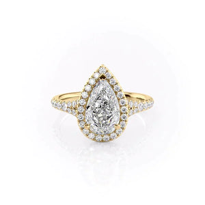 The Miley Set With A 3.5 Carat Pear Moissanite