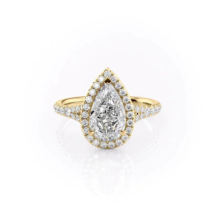 The Miley Set With A 2.5 Carat Pear Moissanite