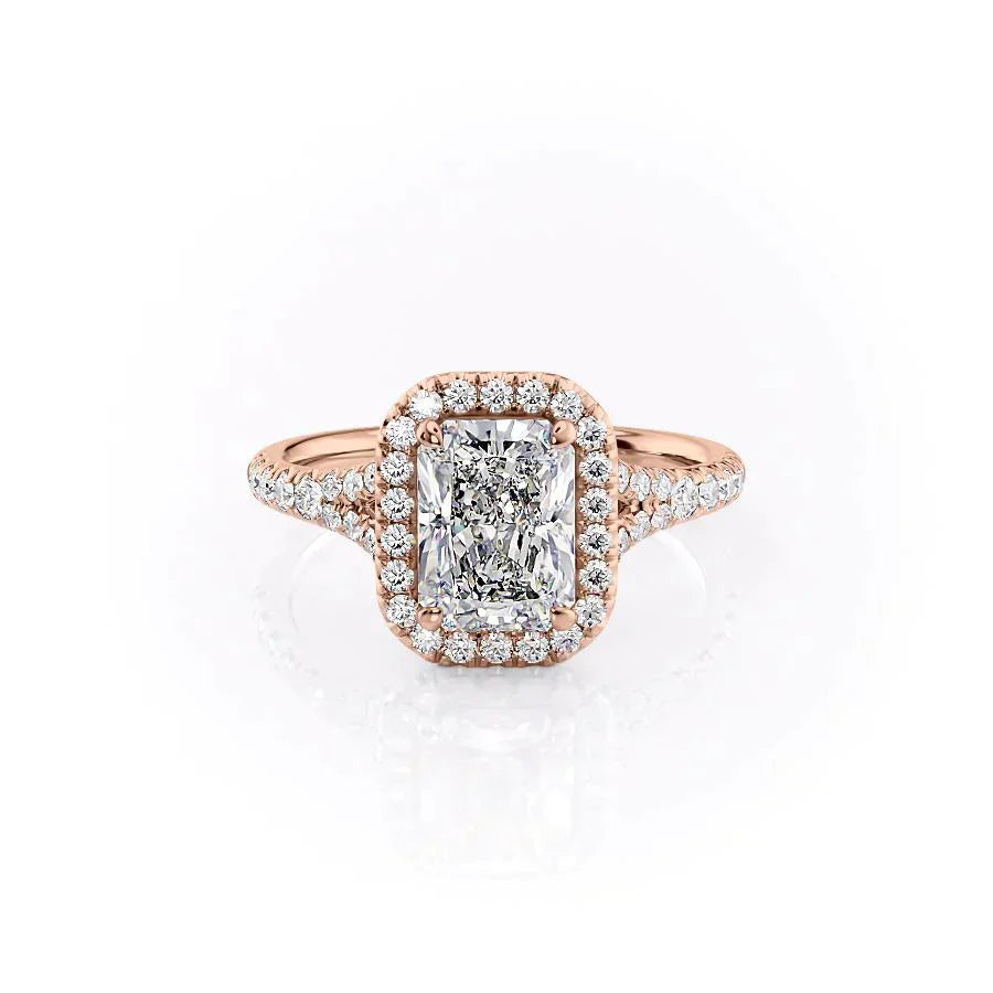 The Miley Set With A 1.5 Carat Radiant Lab Diamond