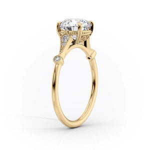 The Amber Set With A 1 Carat Round Lab Diamond