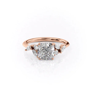 The Melissa Set With A 2.5 Carat Cushion Lab Diamond