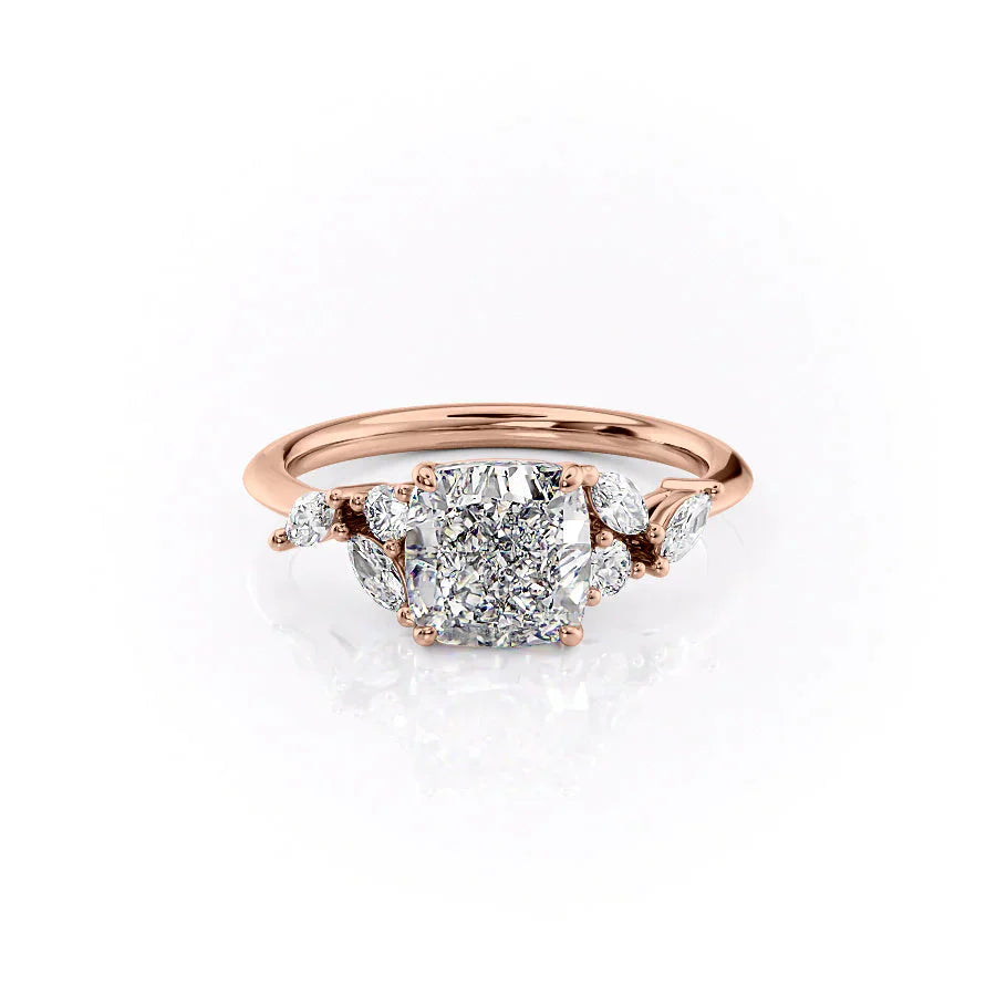 The Melissa Set With A 1 Carat Cushion Lab Diamond
