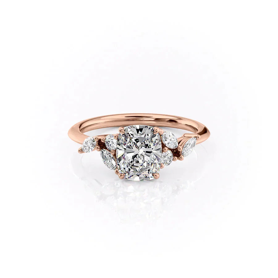 The Melissa Set With A 3 Carat Elongated Cushion Lab Diamond