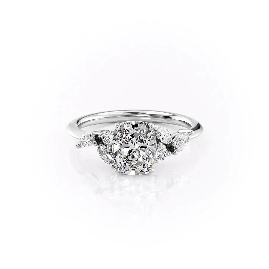 The Melissa Set With A Elongated Cushion Moissanite