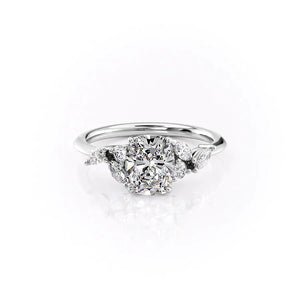 The Melissa Set With A 2.5 Carat Elongated Cushion Lab Diamond