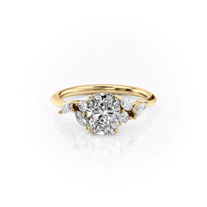 The Melissa Set With A Elongated Cushion Moissanite