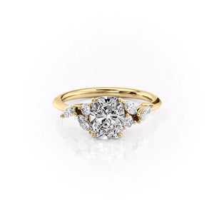 The Melissa Set With A 3 Carat Elongated Cushion Lab Diamond