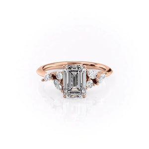 The Melissa Set With A 3 Carat Emerald Lab Diamond
