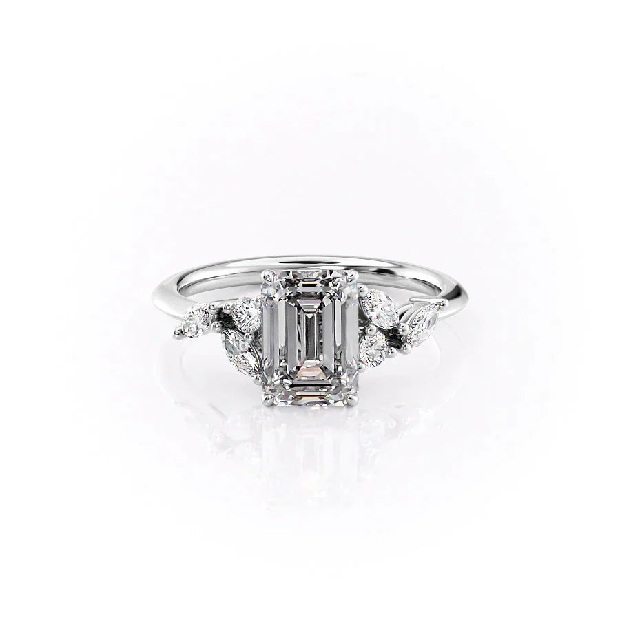 The Melissa Set With A 2.5 Carat Emerald Lab Diamond