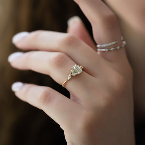 The Melissa Set With A 3 Carat Emerald Lab Diamond