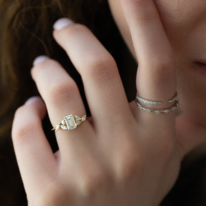 The Melissa Set With A 3 Carat Emerald Lab Diamond