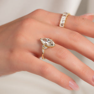 The Melissa Set With A 2 Carat Marquise Lab Diamond