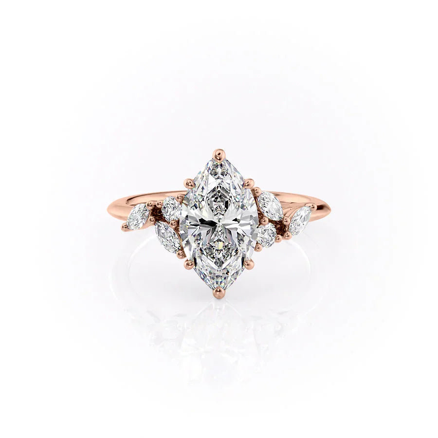The Melissa Set With A 1.5 Carat Marquise Moissanite