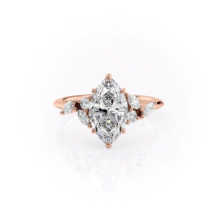 The Melissa Set With A 2.5 Carat Marquise Lab Diamond