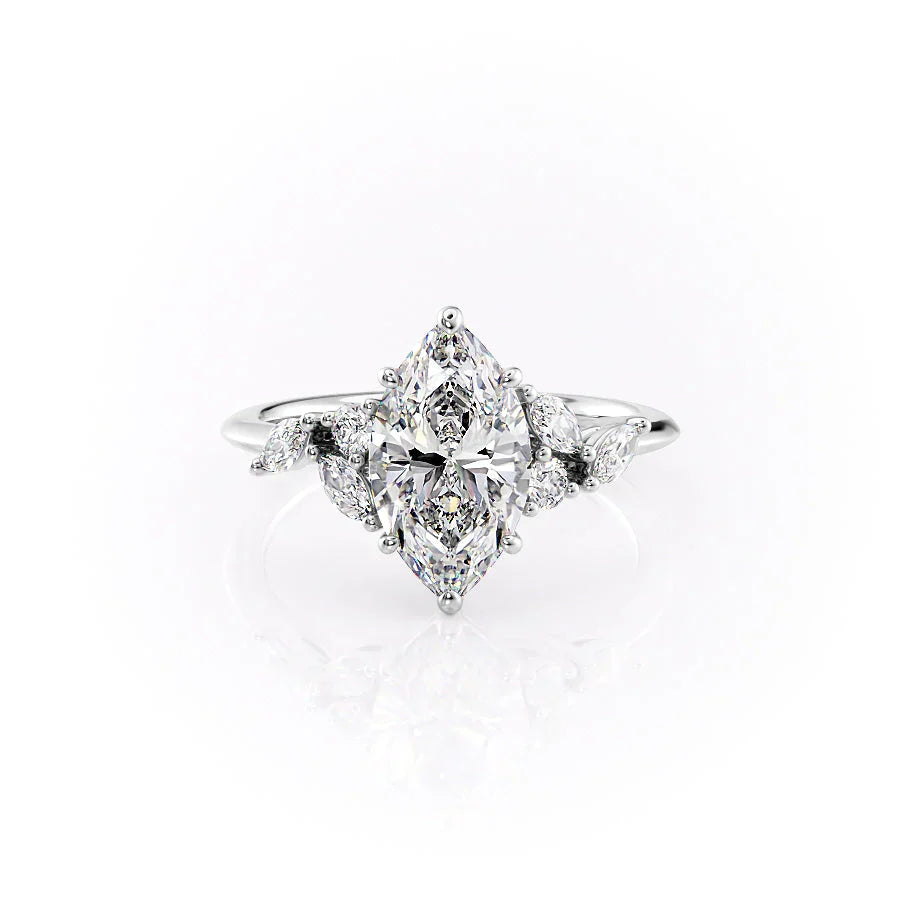 The Melissa Set With A 1.5 Carat Marquise Moissanite