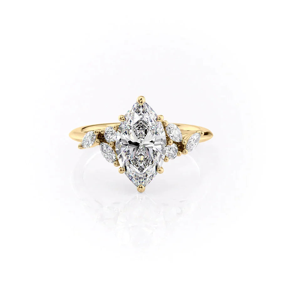 The Melissa Set With A 1.5 Carat Marquise Lab Diamond