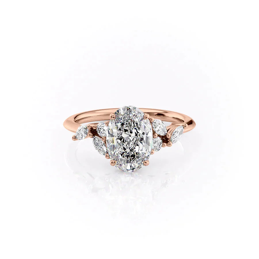 The Melissa Set With A 1 Carat Oval Lab Diamond