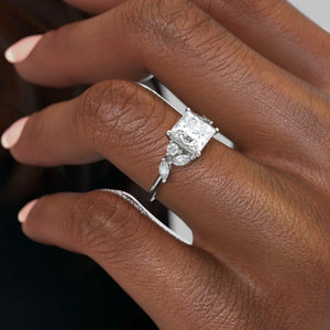 The Melissa Set With A 2 Carat Princess Lab Diamond