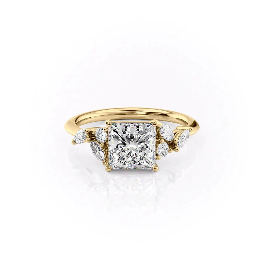The Melissa Set With A 3 Carat Princess Lab Diamond
