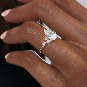 The Melissa Set With A 3 Carat Pear Lab Diamond