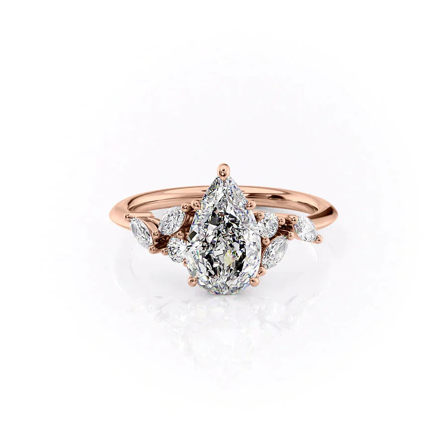 The Melissa Set With A 1 Carat Pear Lab Diamond