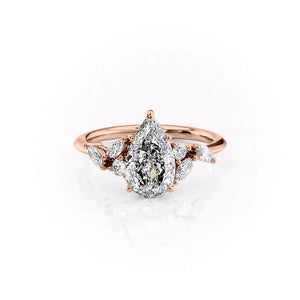 The Melissa Set With A 1 Carat Pear Lab Diamond