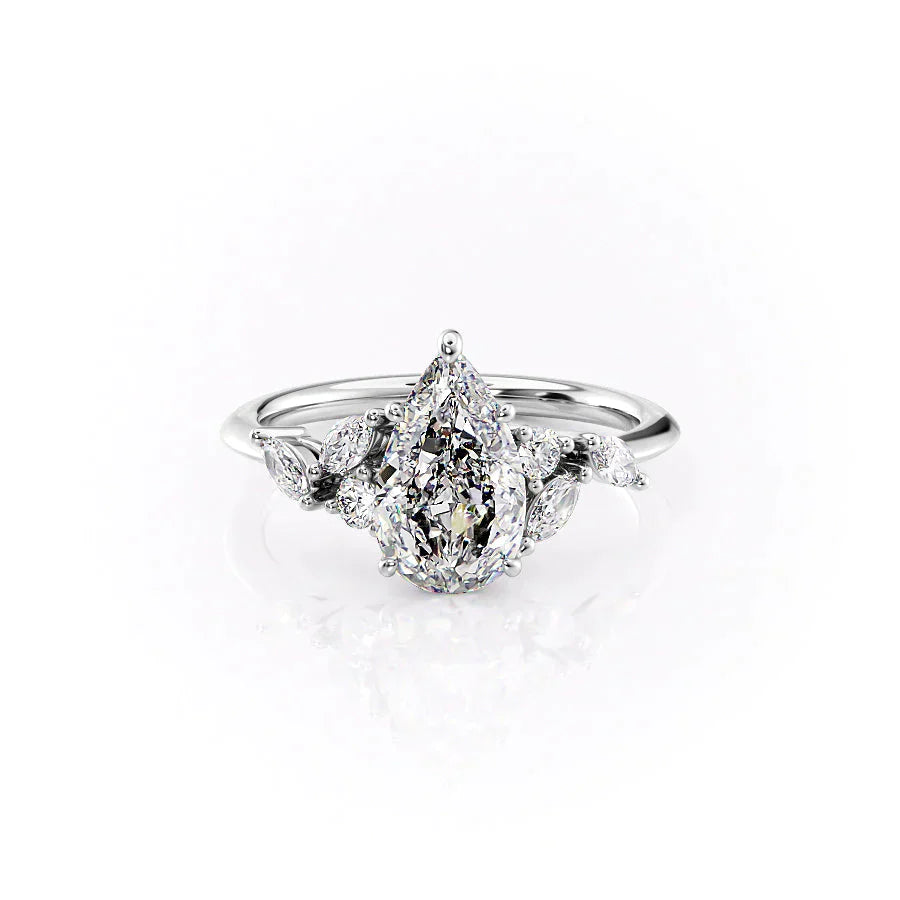 The Melissa Set With A 3 Carat Pear Lab Diamond