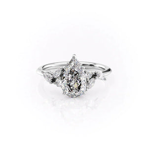 The Melissa Set With A 1 Carat Pear Lab Diamond