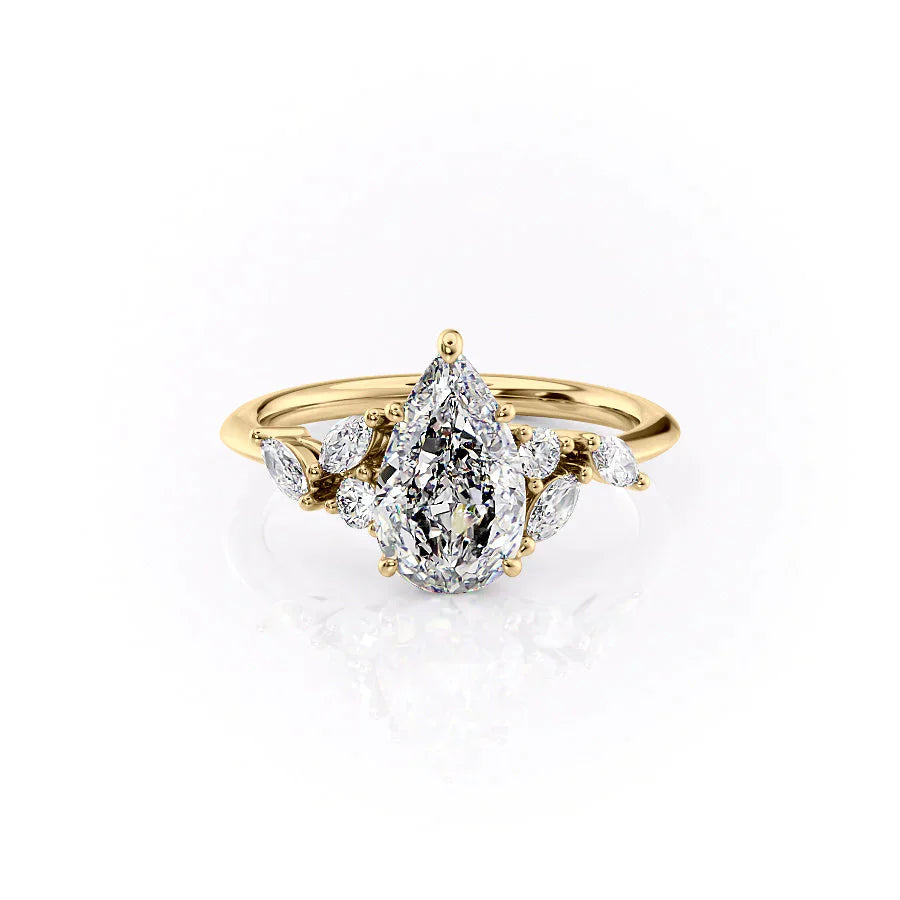 The Melissa Set With A 3 Carat Pear Lab Diamond