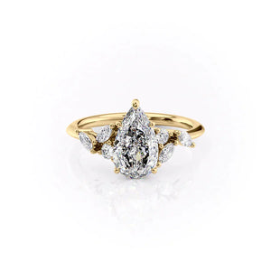 The Melissa Set With A 2 Carat Pear Lab Diamond