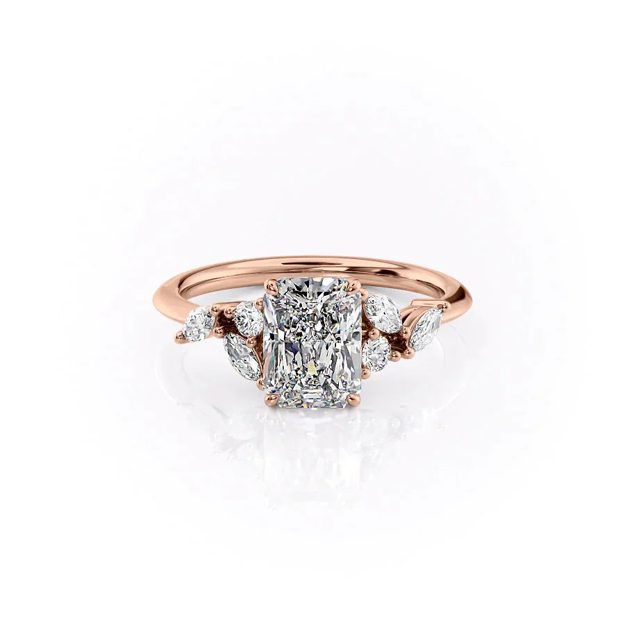 The Melissa Set With A 3 Carat Radiant Lab Diamond