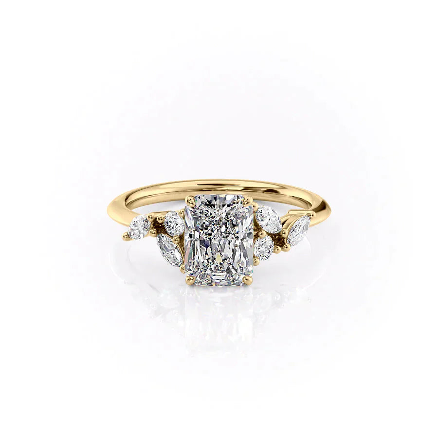 The Melissa Set With A 3 Carat Radiant Lab Diamond